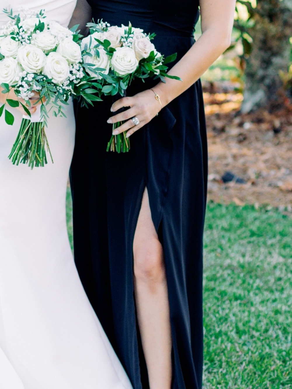 Birdy Grey Black Bridesmaid Dress with Deep V Detail